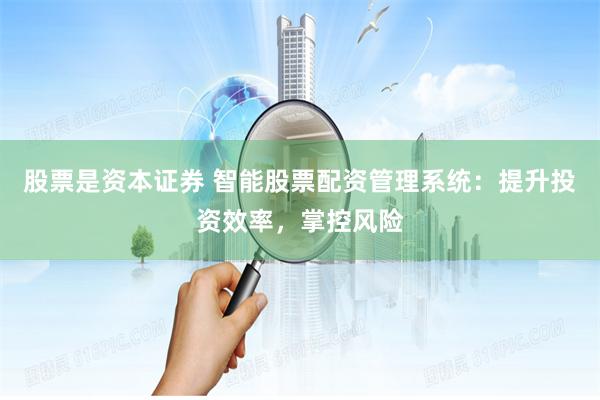 股票是资本证券 智能股票配资管理系统：提升投资效率，掌控风险